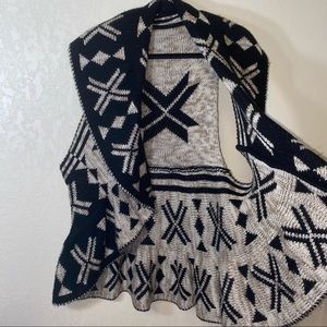 Reversible Knit Cardigan Sweater Vest